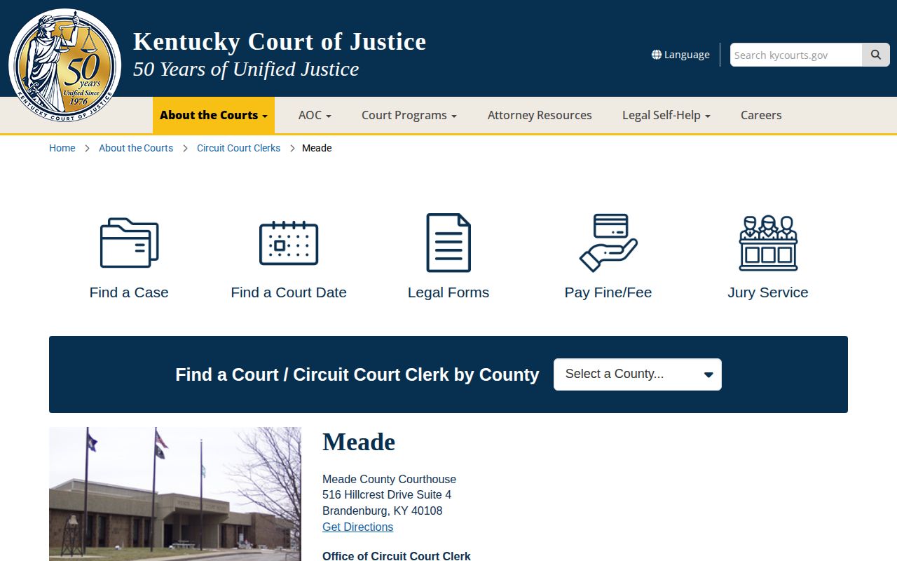 Meade County court booking disposition records